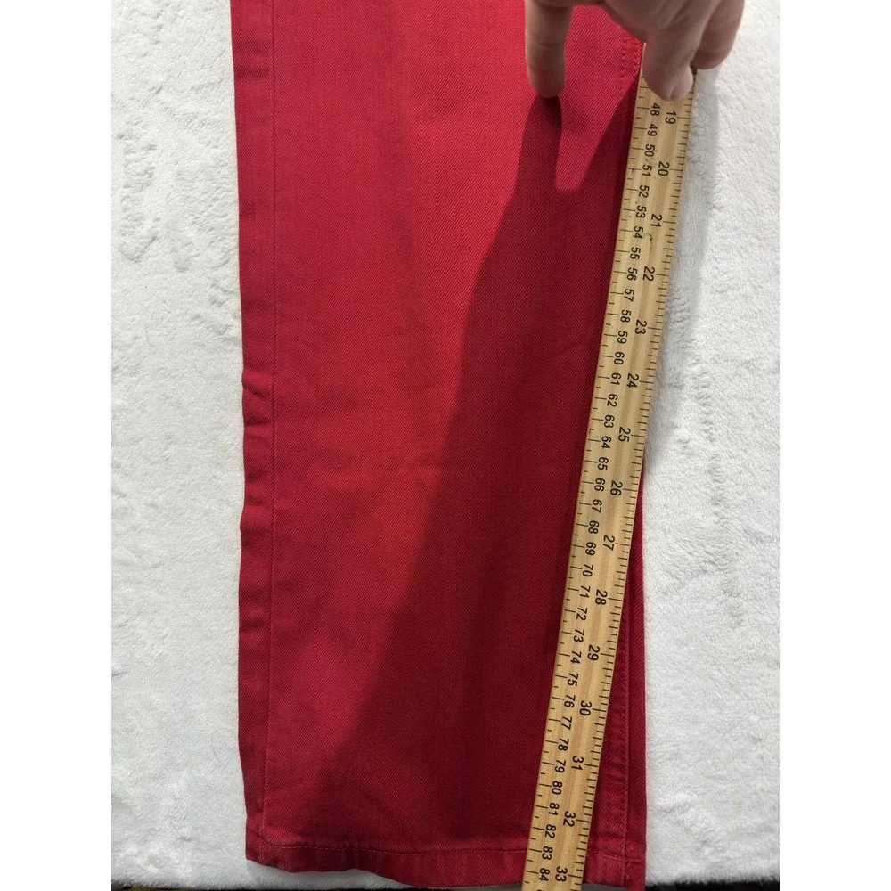 Sean John Clayton Jeans Mens 34x32 Red Slim Straight Denim Chili Pepper Casual